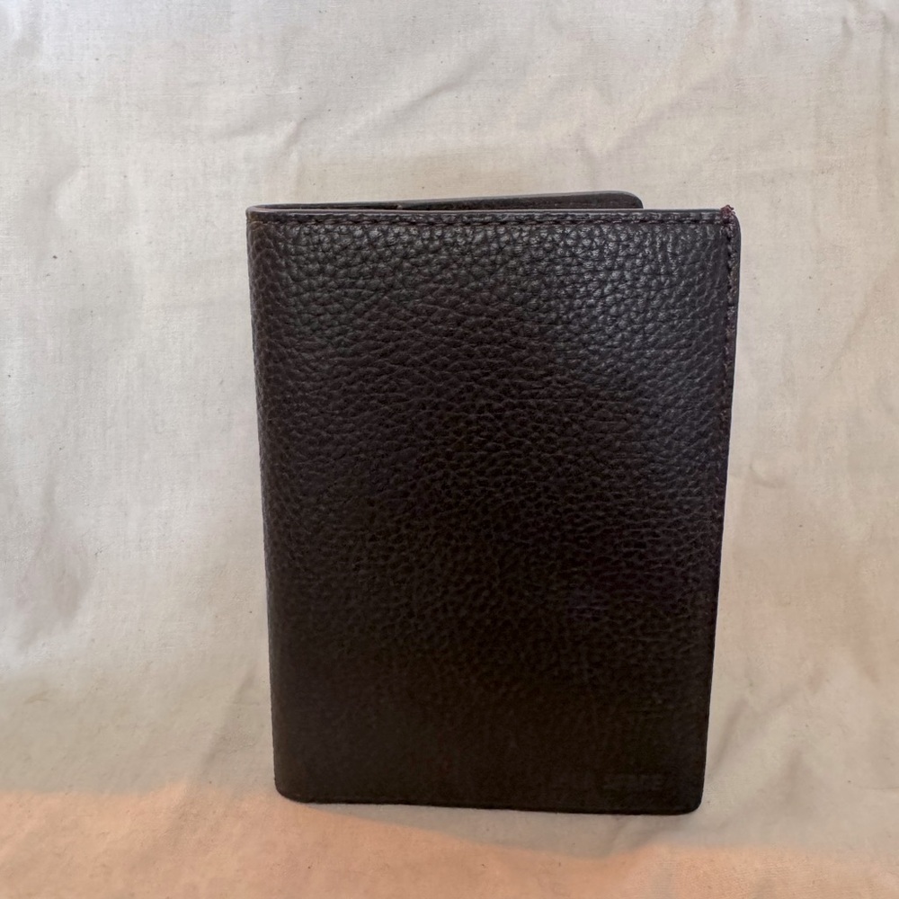 JACK SPADE - Passport holder in chocolate pebble leather